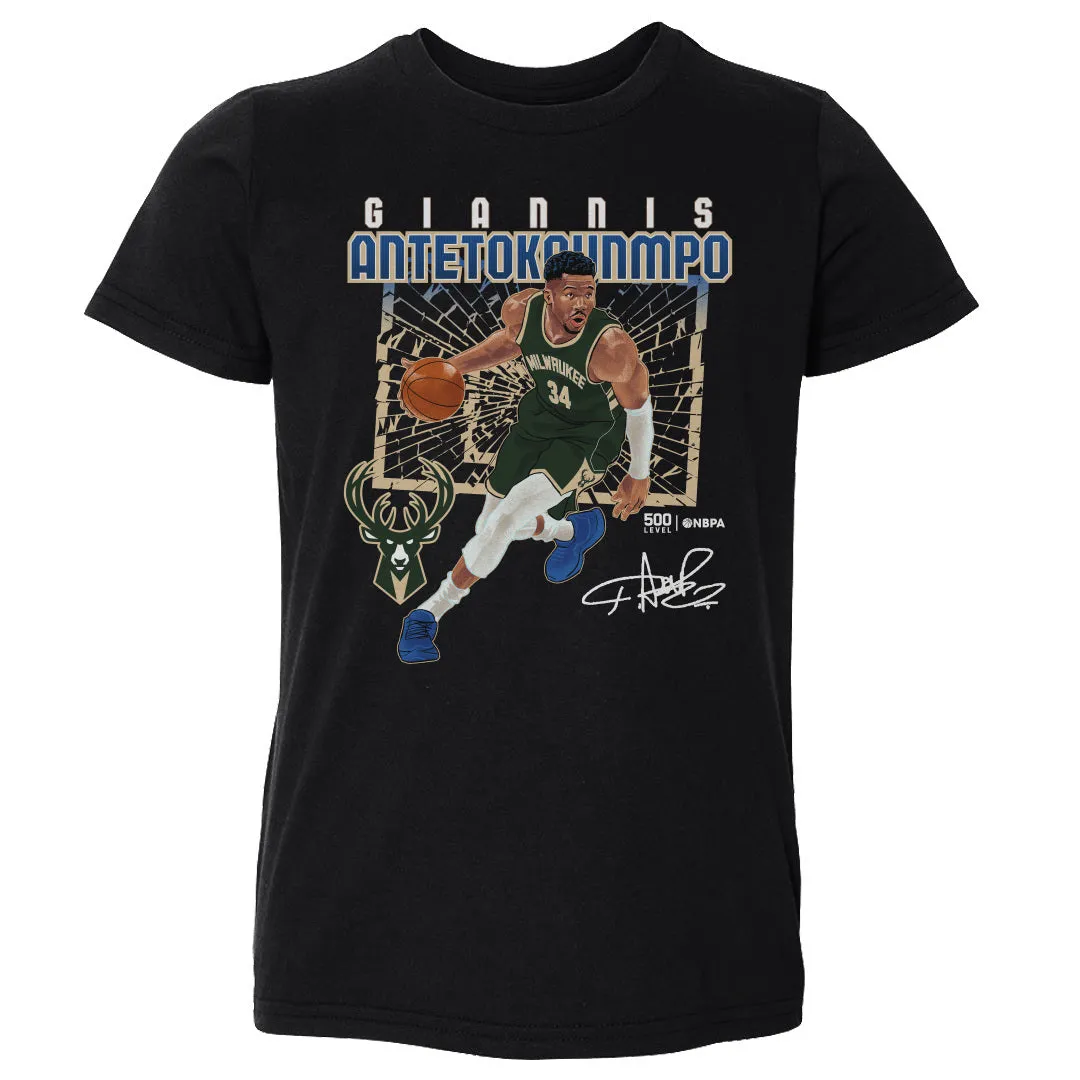 Giannis Antetokounmpo Milwaukee Bucks Shattered WHT sold by 500 Level