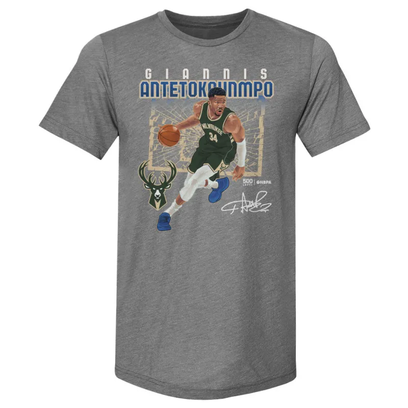 Giannis Antetokounmpo Milwaukee Bucks Shattered WHT sold by 500 Level