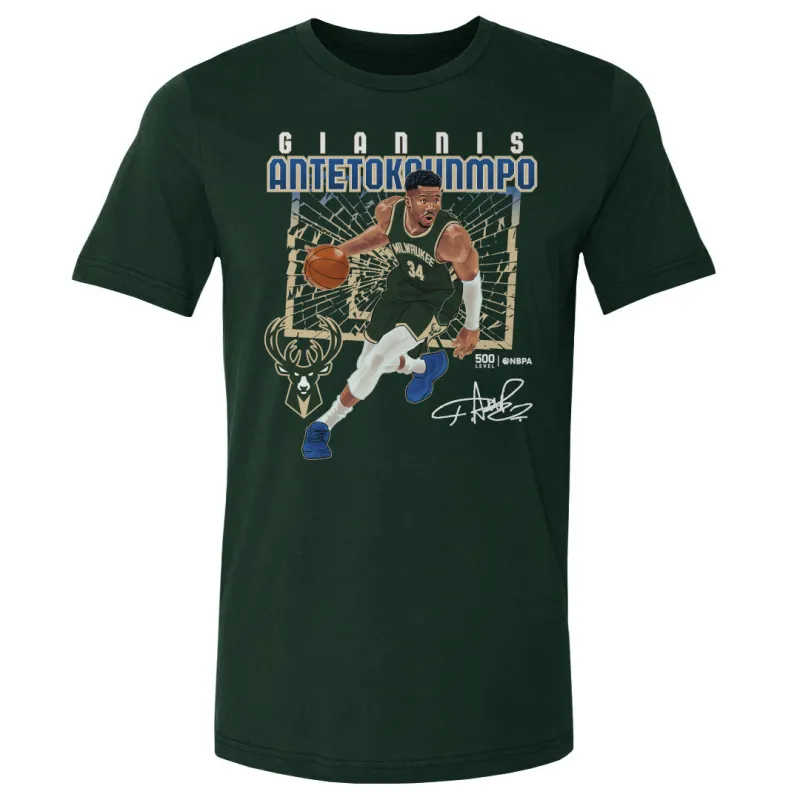 Giannis Antetokounmpo Milwaukee Bucks Shattered WHT sold by 500 Level