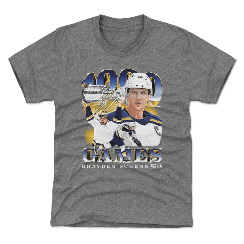 Brayden Schenn St. Louis 1000th Game Vintage WHT sold by 500 Level