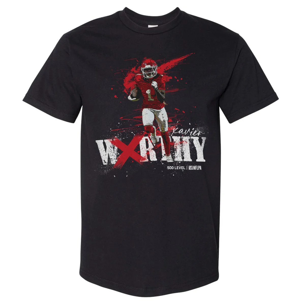 Xavier Worthy Kansas City Splatter WHT sold by 500 Level