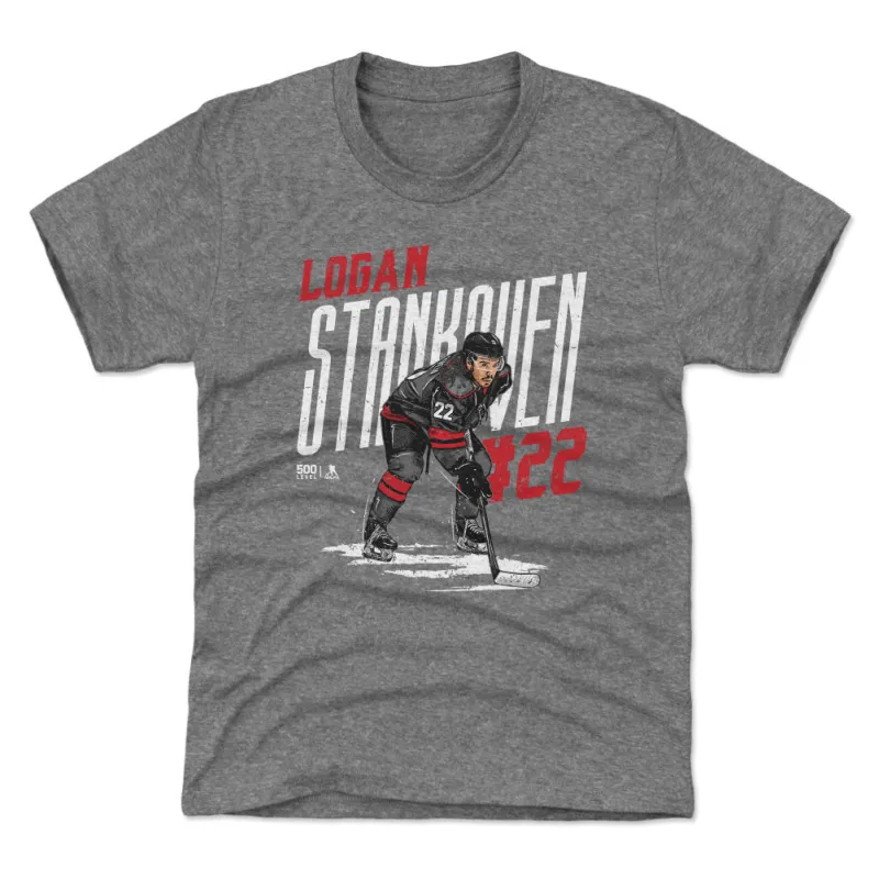 Logan Stankoven Carolina Player Name WHT sold by 500 Level