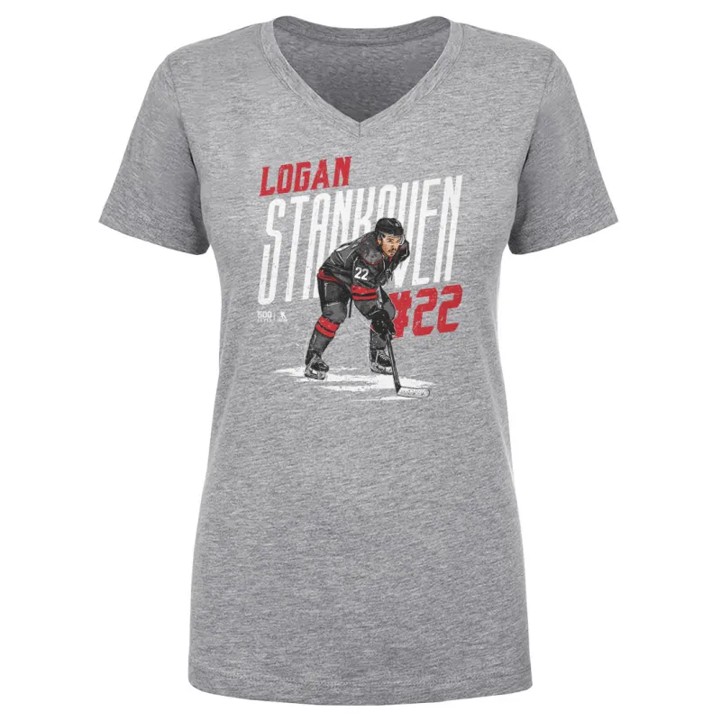 Logan Stankoven Carolina Player Name WHT sold by 500 Level