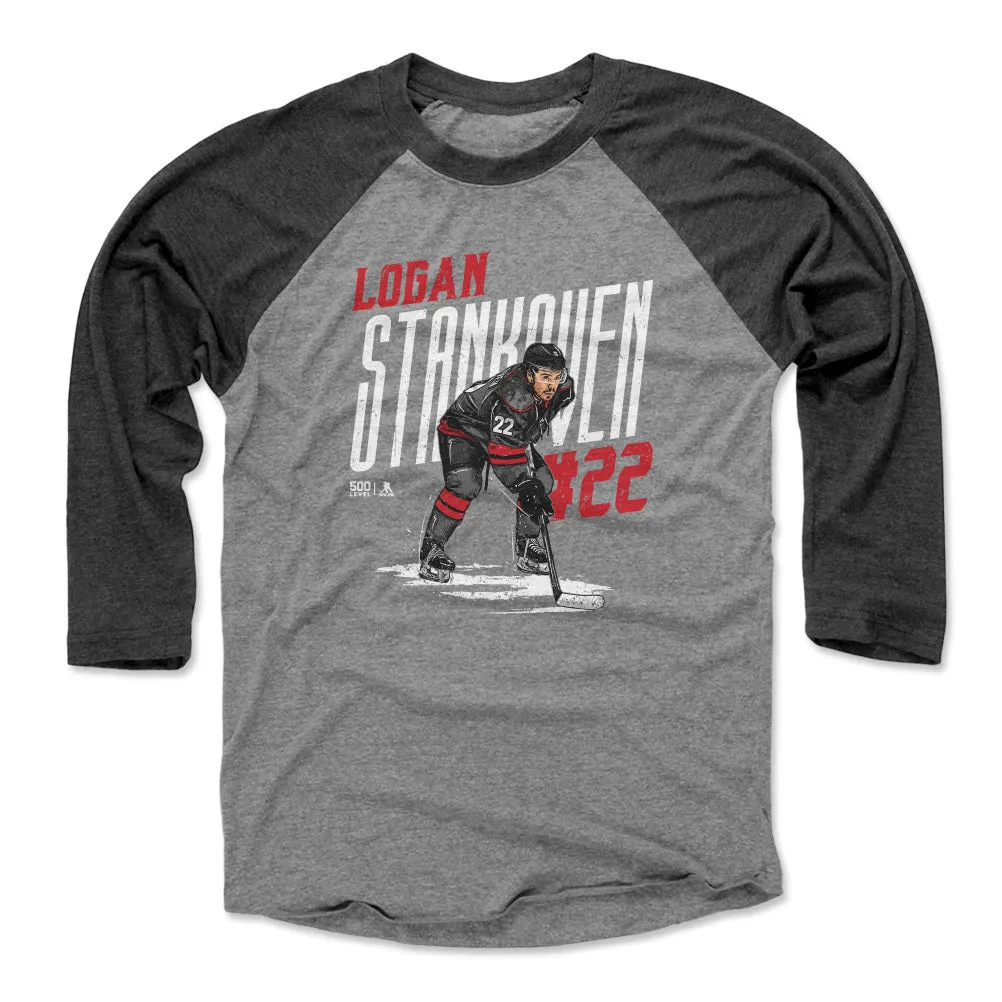 Logan Stankoven Carolina Player Name WHT sold by 500 Level