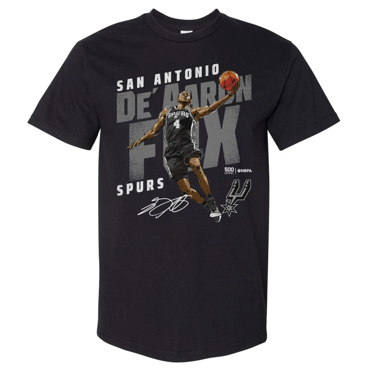 De'Aaron Fox San Antonio Spurs Slant WHT sold by 500 Level