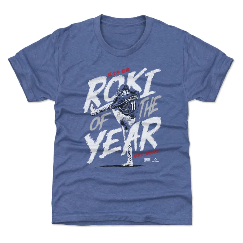 Roki Sasaki Los Angeles D Roki of the Year WHT made by 500 Level