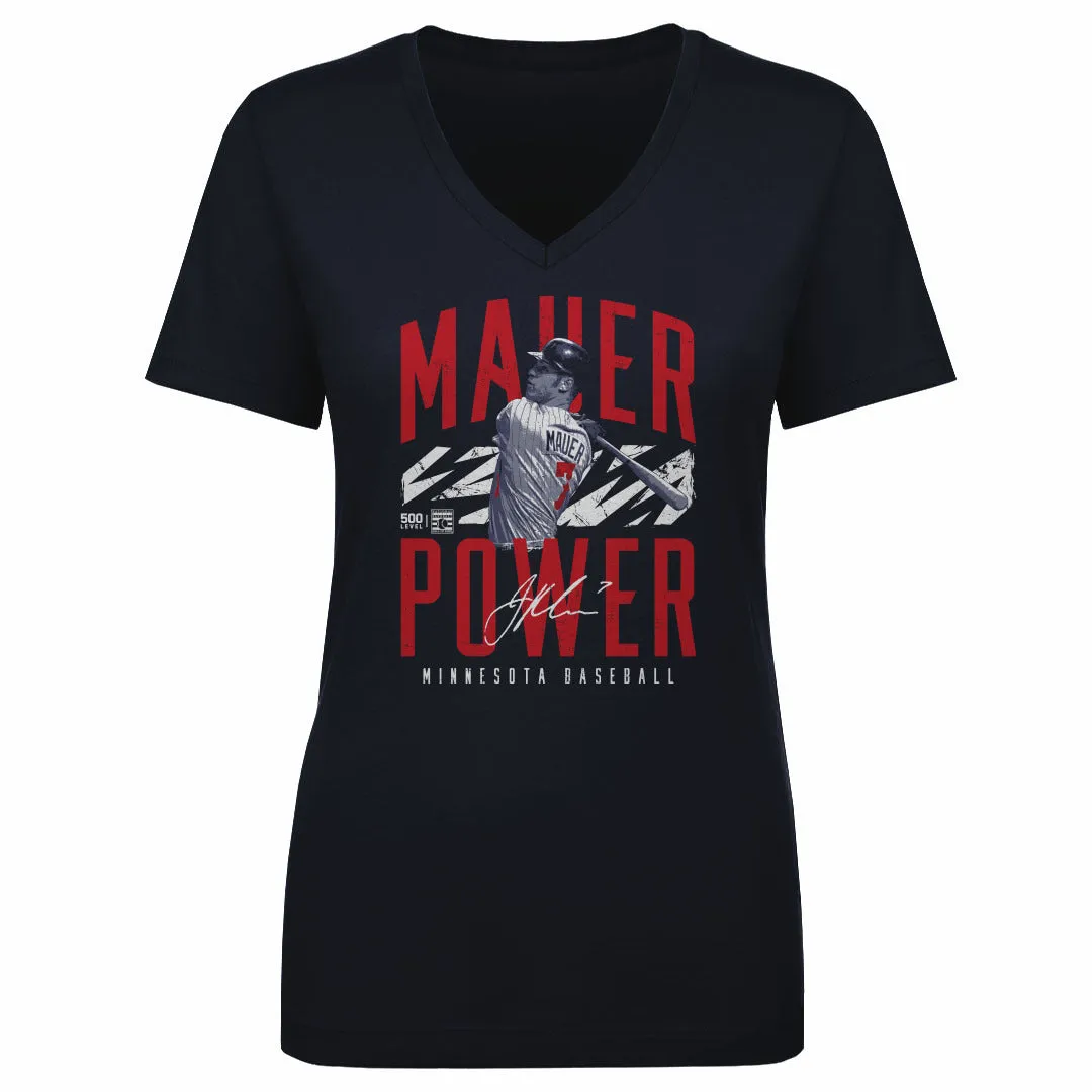 Joe Mauer Minnesota Mauer Power WHT sold by 500 Level