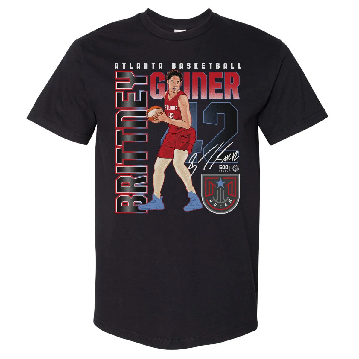 Brittney Griner Atlanta Dream Player Number WHT sold by 500 Level