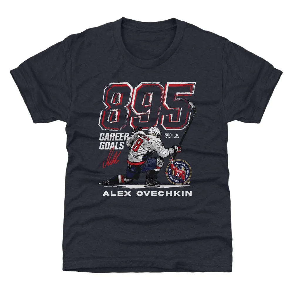 Alex Ovechkin Washington Capitals 895 Career Goals Grunge WHT sold by 500 Level
