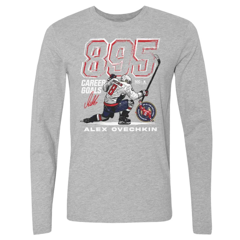 Alex Ovechkin Washington Capitals 895 Career Goals Grunge WHT sold by 500 Level