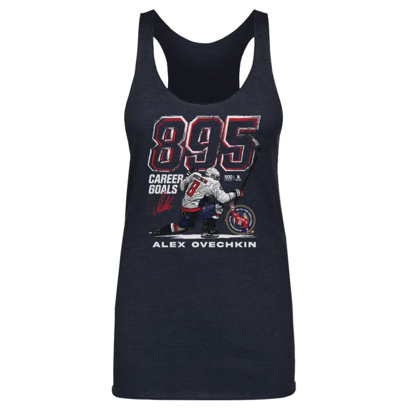 Alex Ovechkin Washington Capitals 895 Career Goals Grunge WHT sold by 500 Level