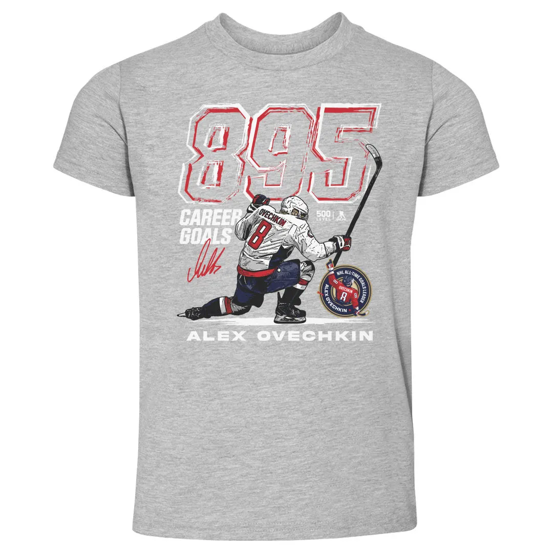 Alex Ovechkin Washington Capitals 895 Career Goals Grunge WHT sold by 500 Level