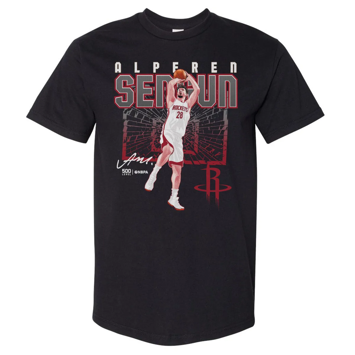 Alperen Sengun Houston Rockets Shattered WHT sold by 500 Level