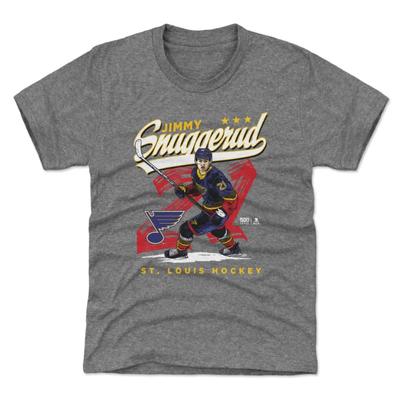 Jimmy Snuggerud St. Louis Blues Retro Script WHT sold by 500 Level