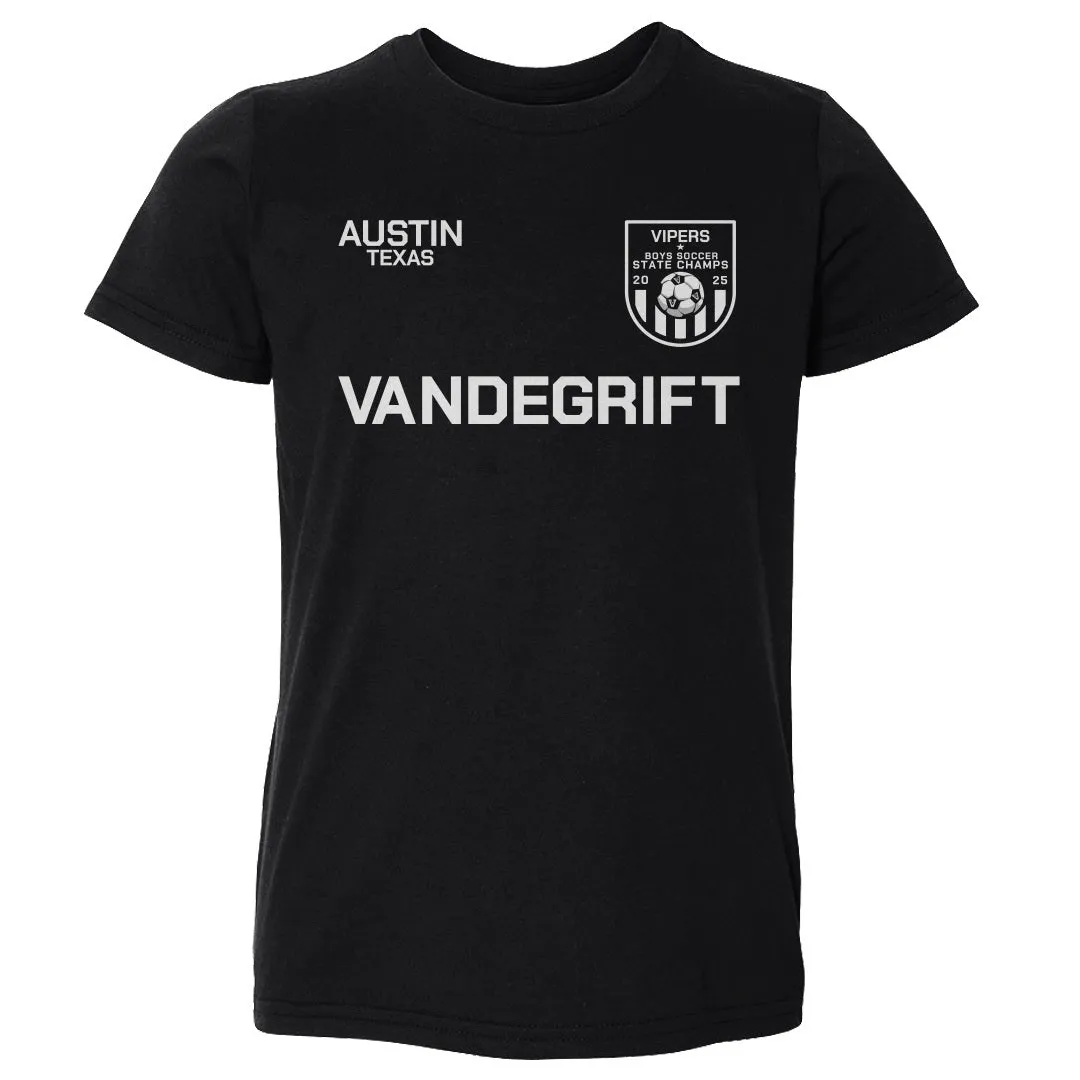 Crown Trio Vandegrift Vipers Men's Soccer State Champs 2025 Patch WHT sold by 500 Level