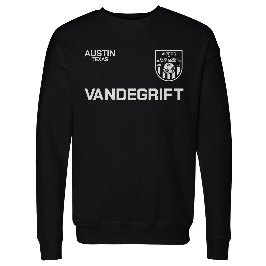 Crown Trio Vandegrift Vipers Men's Soccer State Champs 2025 Patch WHT sold by 500 Level