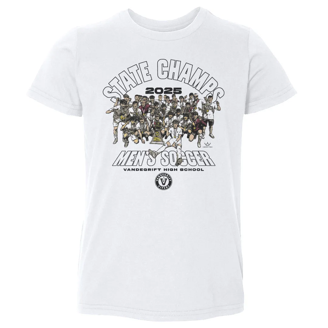 Crown Trio Vandegrift Vipers Men's Soccer State Champs 2025 sold by 500 Level