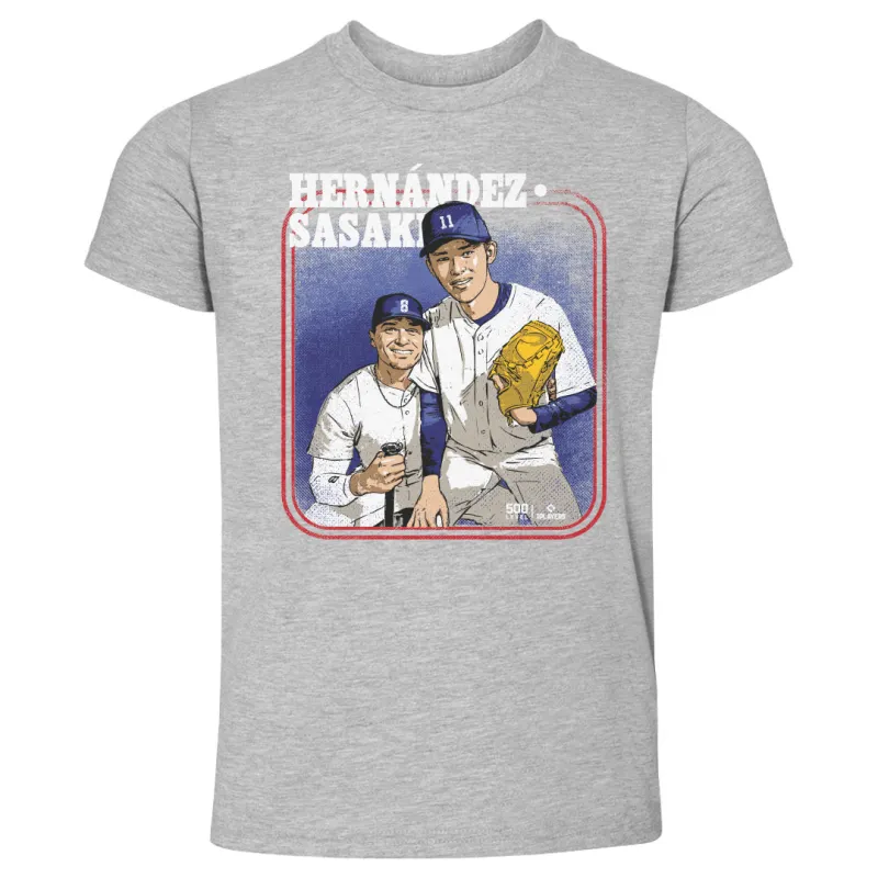 Roki Sasaki & Enrique Hernandez Los Angeles D Step Brothers WHT sold by 500 Level