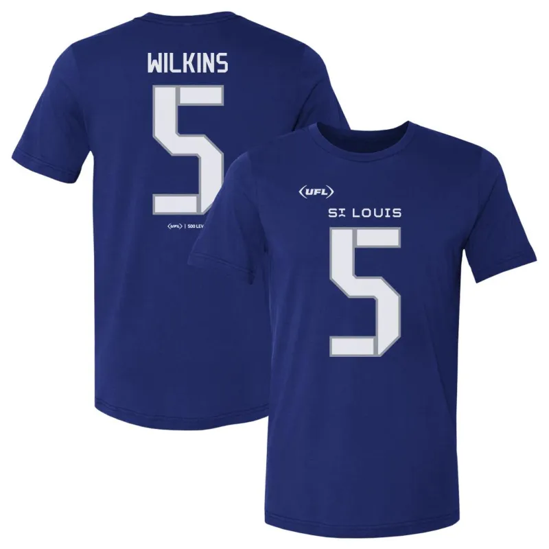 Manny Wilkins St. Louis Battlehawks Name & Number F&B WHT sold by 500 Level