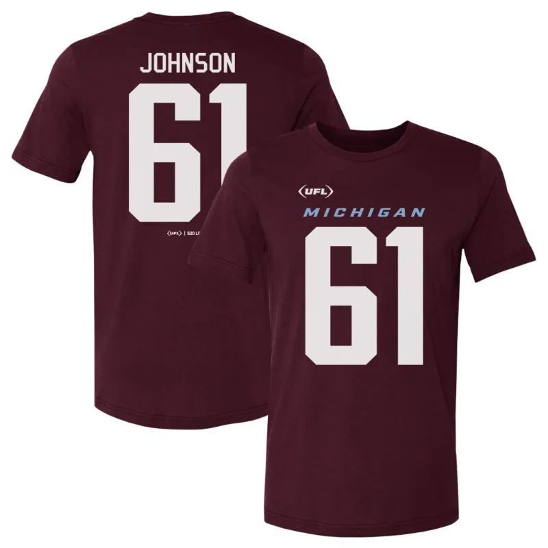 Noah Johnson Michigan Panthers Name & Number F&B WHT sold by 500 Level
