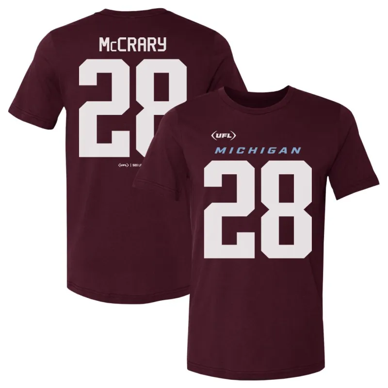 Nate McCrary Michigan Panthers Name & Number F&B WHT sold by 500 Level