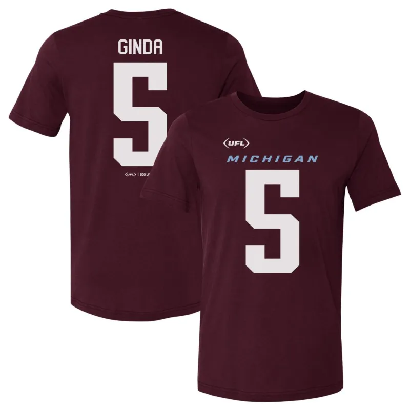 Frank Ginda Michigan Panthers Name & Number F&B WHT sold by 500 Level