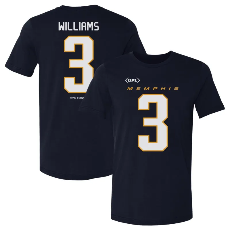 Troy Williams Memphis Showboats Name & Number F&B WHT sold by 500 Level