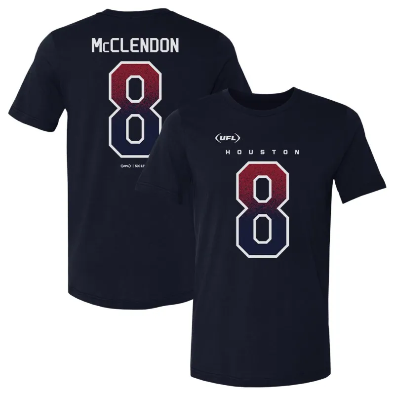 Jalan McClendon Houston Roughnecks Name & Number F&B WHT sold by 500 Level