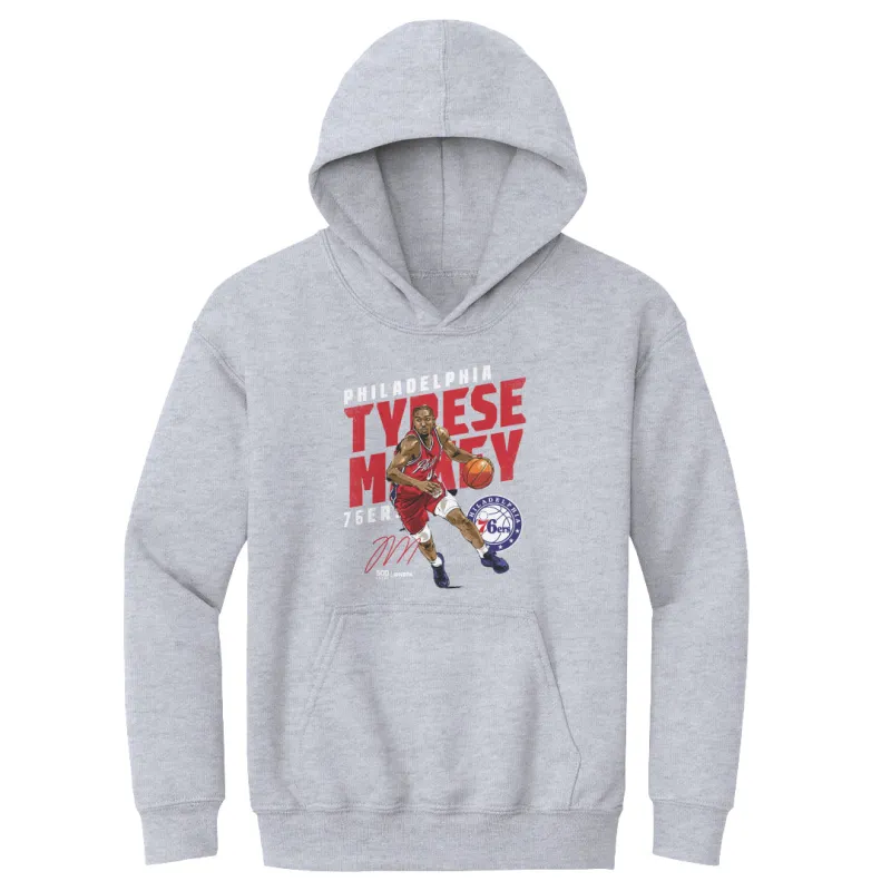 Tyrese Maxey Philadelphia 76ers Slant WHT sold by 500 Level