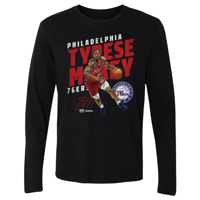 Tyrese Maxey Philadelphia 76ers Slant WHT sold by 500 Level