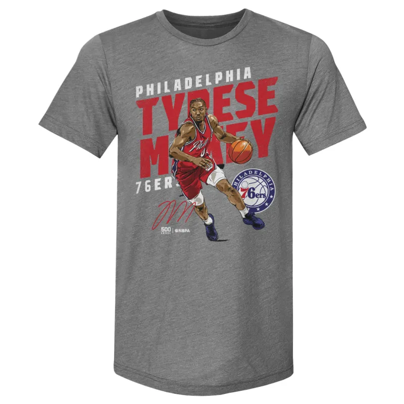 Tyrese Maxey Philadelphia 76ers Slant WHT sold by 500 Level