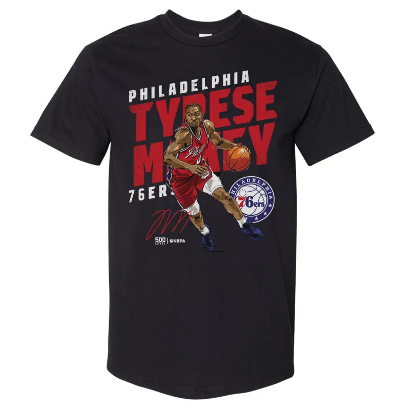 Tyrese Maxey Philadelphia 76ers Slant WHT sold by 500 Level