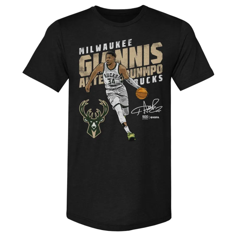 Giannis Antetokounmpo Milwaukee Bucks Slant WHT sold by 500 Level