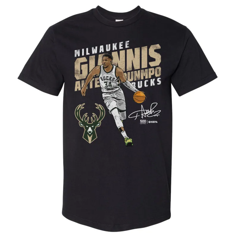 Giannis Antetokounmpo Milwaukee Bucks Slant WHT sold by 500 Level