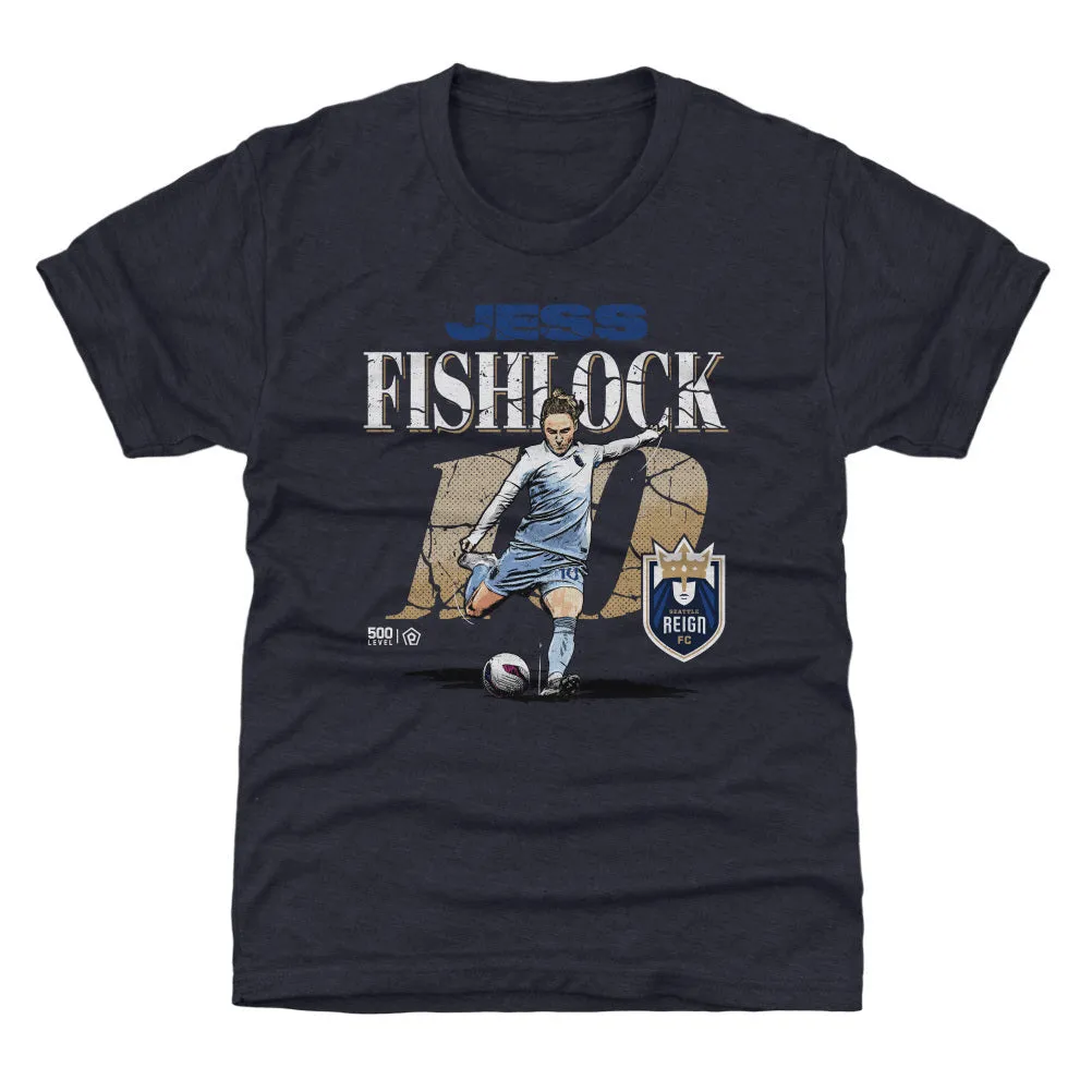 Jess Fishlock Seattle Reign FC Cracked Number WHT sold by 500 Level