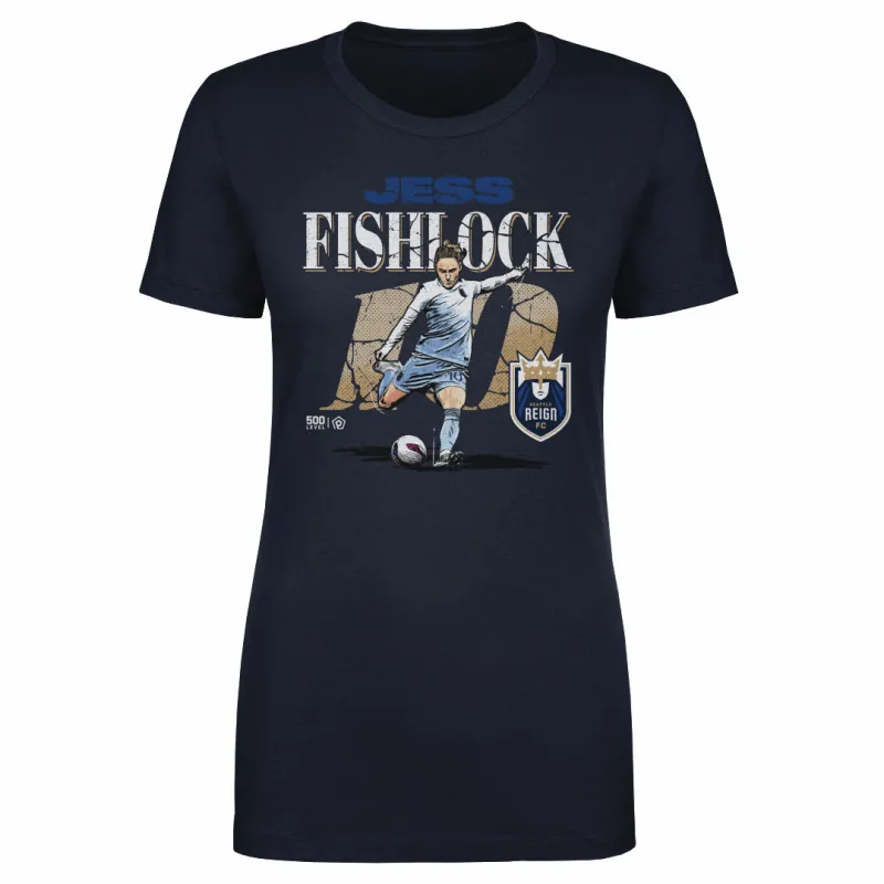 Jess Fishlock Seattle Reign FC Cracked Number WHT sold by 500 Level