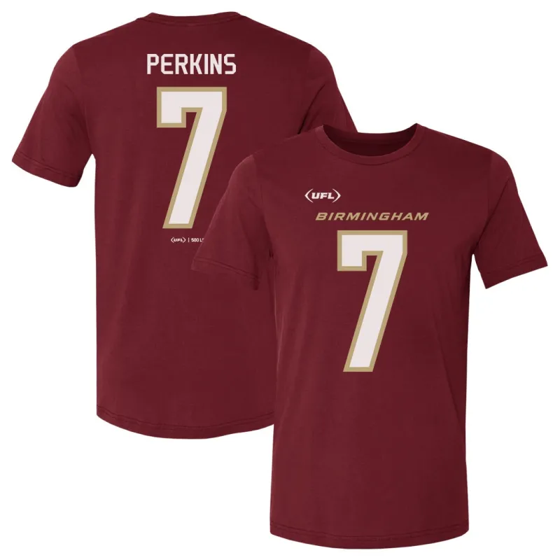 Ronnie Perkins Birmingham Stallions Name & Number F&B WHT sold by 500 Level