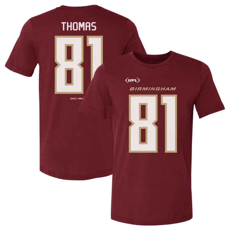 Jordan Thomas Birmingham Stallions Name & Number F&B WHT sold by 500 Level