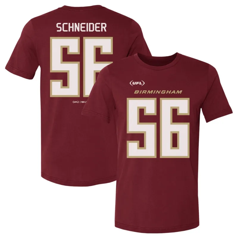 Cole Schneider Birmingham Stallions Name & Number F&B WHT sold by 500 Level