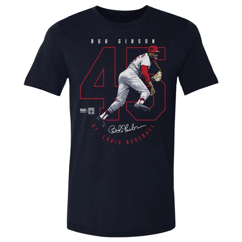 Bob Gibson St. Louis Number Outline WHT sold by 500 Level