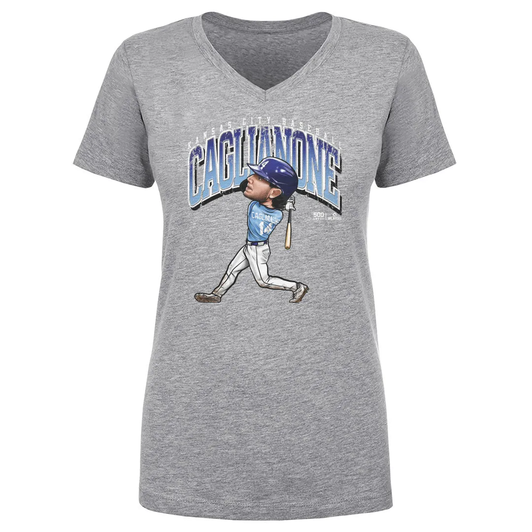 Jac Caglianone Kansas City Cartoon WHT sold by 500 Level