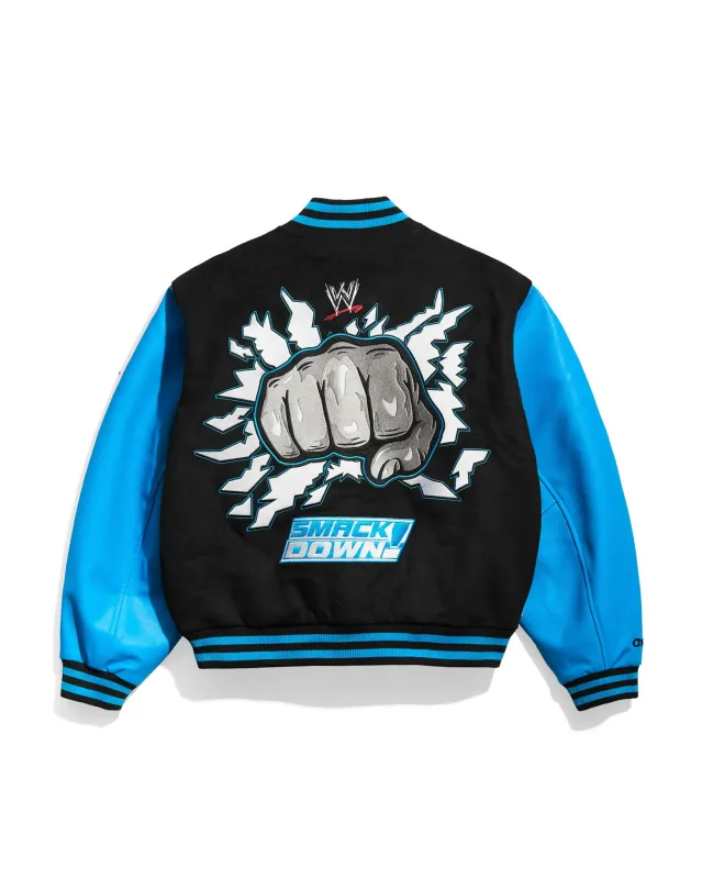 WWE SmackDown Fist Varsity Jacket made by 500 Level