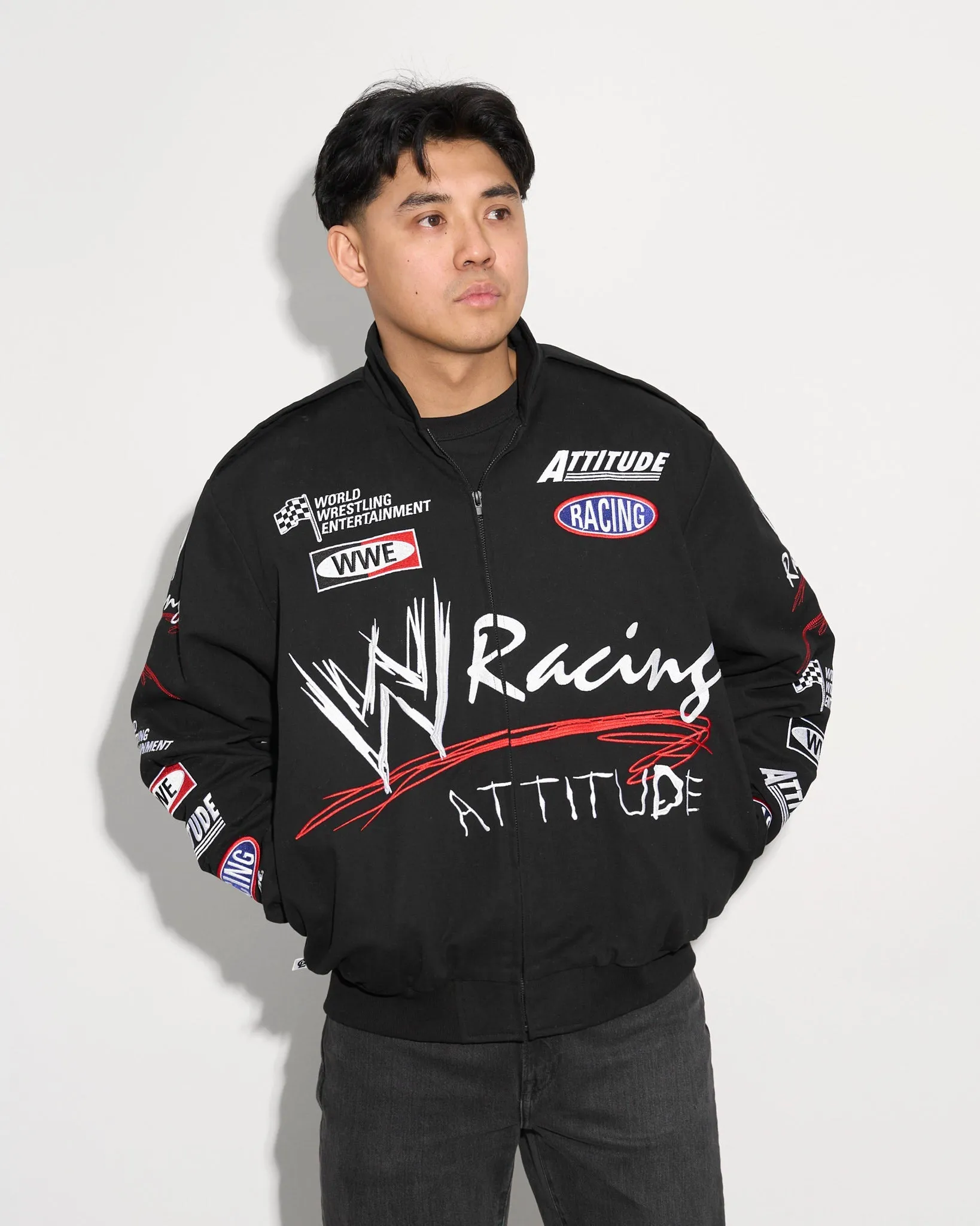 WWE Attitude Lightweight Racing Jacket sold by 500 Level product image thumbnail 5