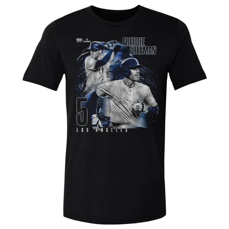 Freddie Freeman Los Angeles D Grunge WHT sold by 500 Level