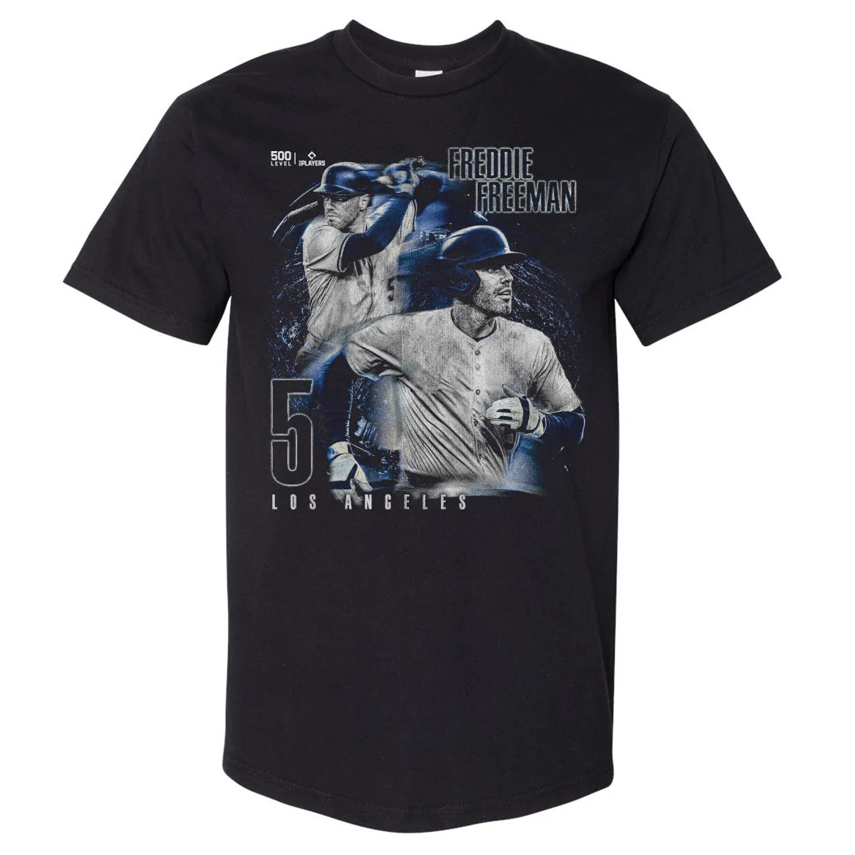 Freddie Freeman Los Angeles D Grunge WHT sold by 500 Level