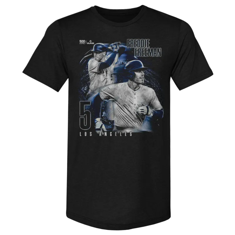 Freddie Freeman Los Angeles D Grunge WHT sold by 500 Level