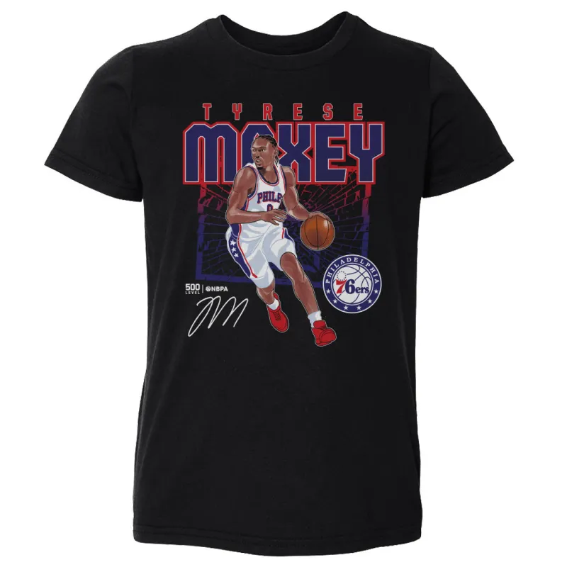 Tyrese Maxey Philadelphia 76ers Shattered WHT sold by 500 Level