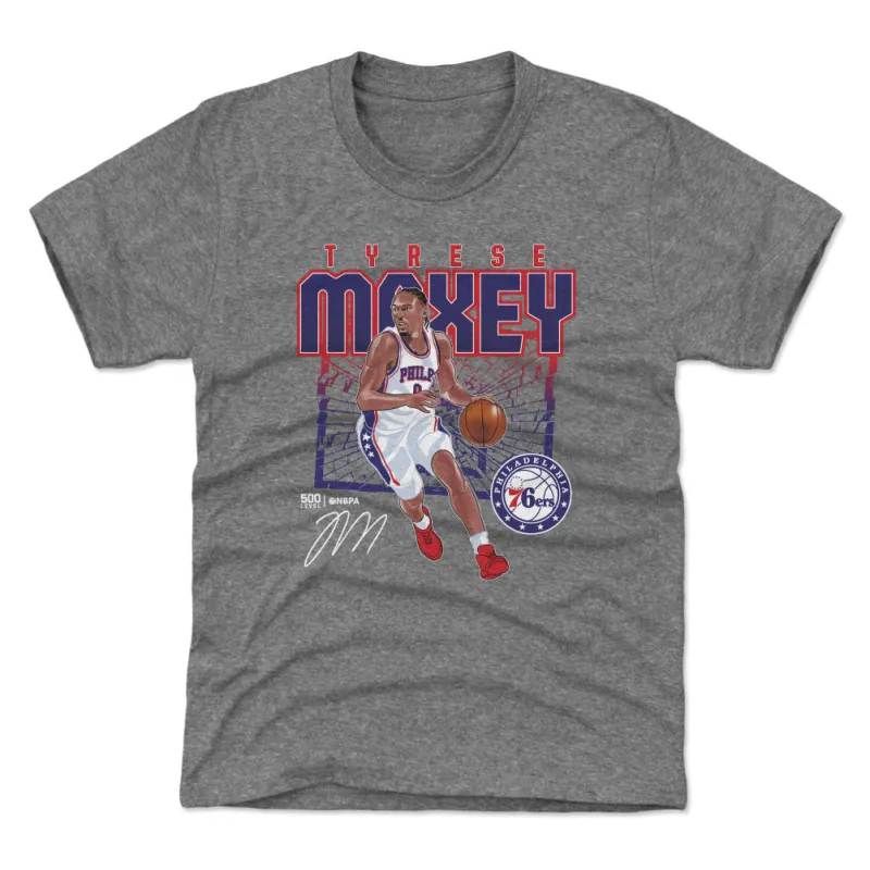 Tyrese Maxey Philadelphia 76ers Shattered WHT sold by 500 Level