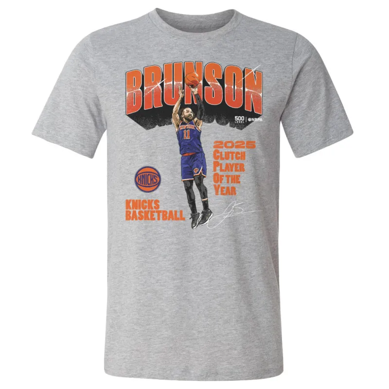 Jalen Brunson New York Knicks 2025 Clutch Player Of The Year WHT sold by 500 Level