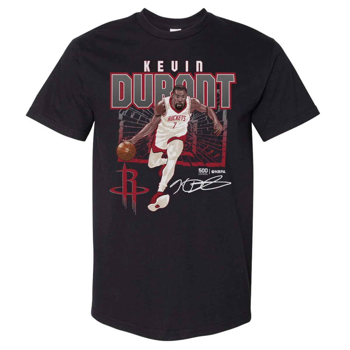Kevin Durant Houston Rockets Shattered WHT sold by 500 Level